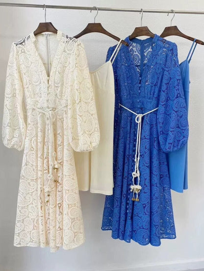 Anita Patchwork V-Neck Dress