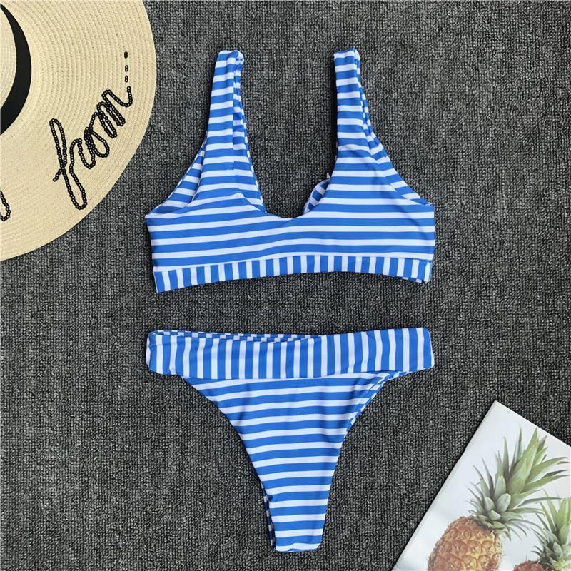 Womens Bikini Set High Waist Knotted Swimwear