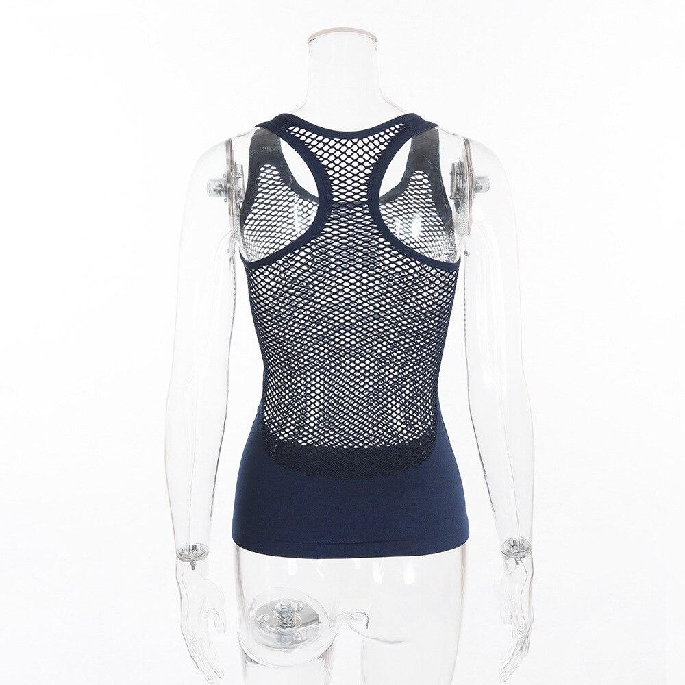 New Women Blue Mesh Sports Running T-Shirts Yoga Tanks Comfortable Loose Style Quick Dry Vest