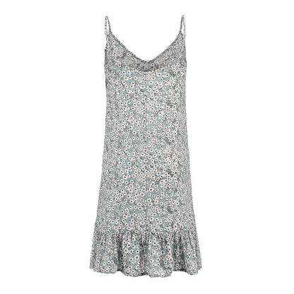Women'S Printing Beach Dress Off-Shoulder Short Sleeve Mini Dress