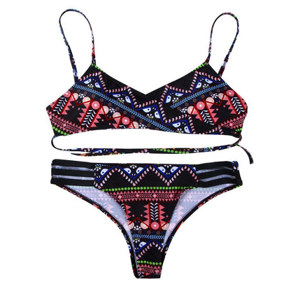 Red Fashion Women Bohemia Push-Up Padded Bra Beach Bikini