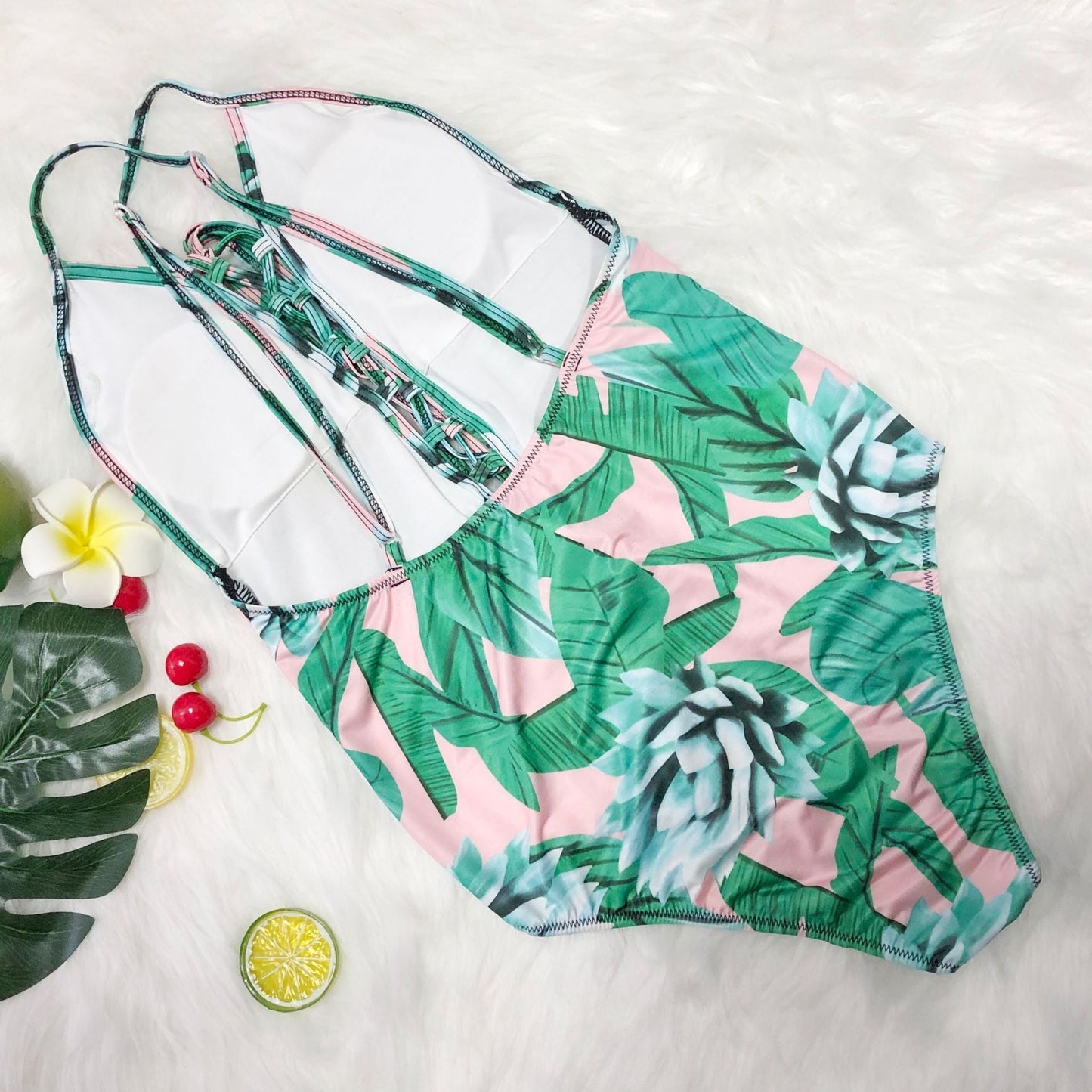 New Women Sling Swimsuit Siamese Sexy Printed Bikini