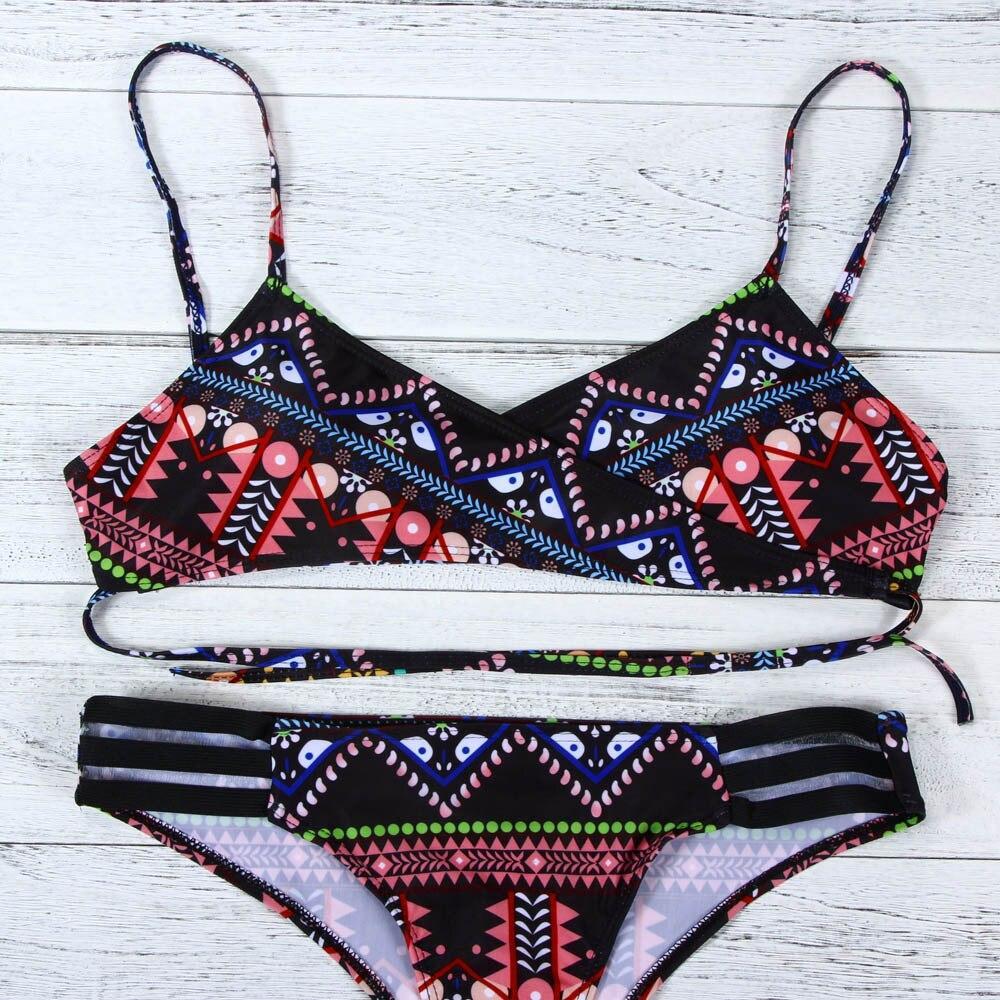 Red Fashion Women Bohemia Push-Up Padded Bra Beach Bikini