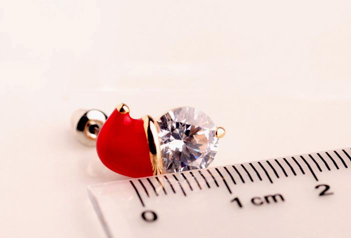 Christmas Earrings Inlaid With Zircon Christmas Party Santa Claus Studs