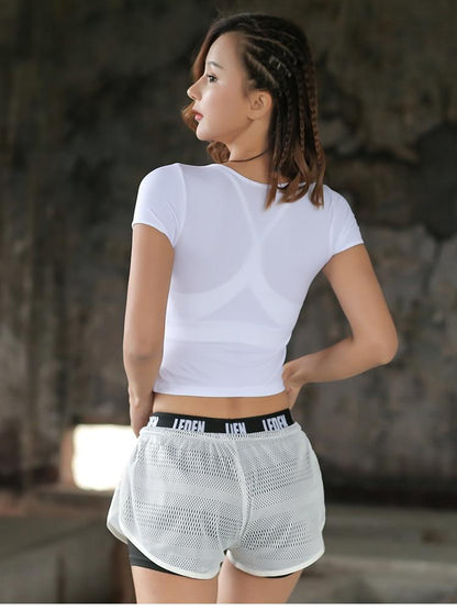 2In1 Running Shorts Women Breathable Outdoor Fitness Sports Short Training Exercise Jogging Yoga Shorts Sportswear