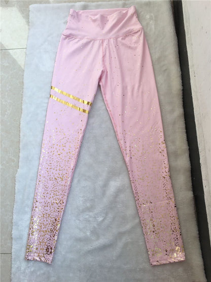 Pad Hot Stamping Two Piece Suit Women Patchwork Yoga Set Sport Fitness Women Pants Leggings Push Up Yoga Pants Summer Sportswear