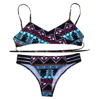 Red Fashion Women Bohemia Push-Up Padded Bra Beach Bikini