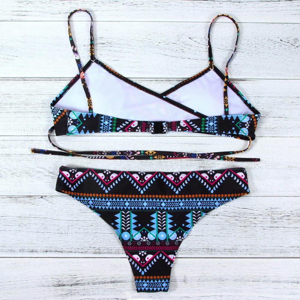 Red Fashion Women Bohemia Push-Up Padded Bra Beach Bikini