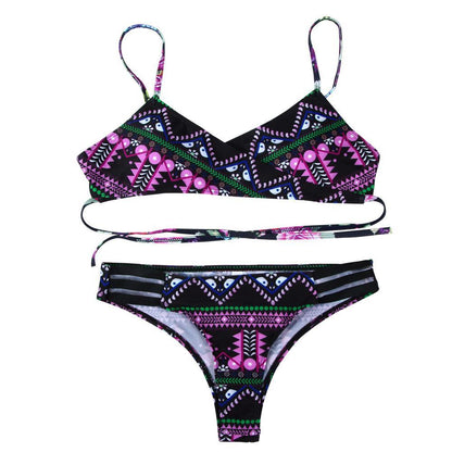 Red Fashion Women Bohemia Push-Up Padded Bra Beach Bikini