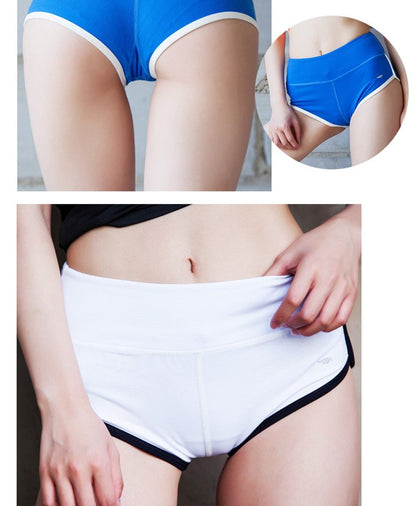 Besgo Sexy Exercise Shorts Women Slim Mini Length Fold-Over Waistband Pilates Running Yoga Shorts Push Up Sports Clothing
