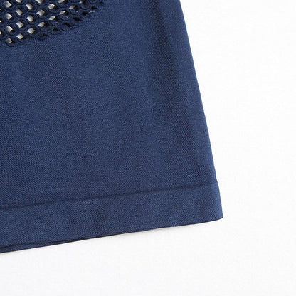 New Women Blue Mesh Sports Running T-Shirts Yoga Tanks Comfortable Loose Style Quick Dry Vest