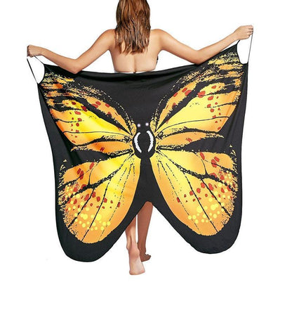 Butterfly Print Sexy Backless Beach One-Piece Cover-Up Dress