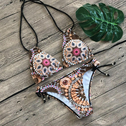 Women'S Swimming Sexy Women Floral Print Beach Suit Bikini