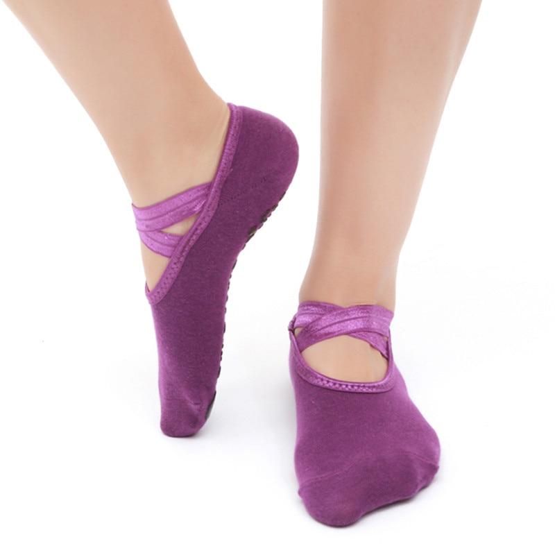 Women Professional Anti Slip Bandage Sports Yoga Socks Ladies Ventilation Pilates Ballet Socks Dance Sock Slippers