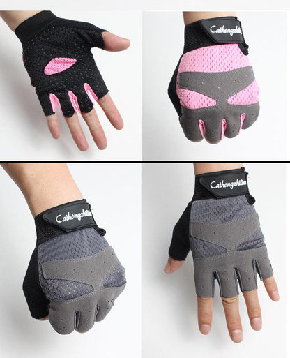 Summer Sports Fitness Gloves Women Gym Bodybuilding Weightlifting Dumbbells Yoga Training Sport Equipment Breathable Non-Slip