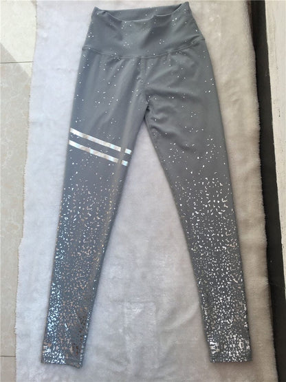 Pad Hot Stamping Two Piece Suit Women Patchwork Yoga Set Sport Fitness Women Pants Leggings Push Up Yoga Pants Summer Sportswear