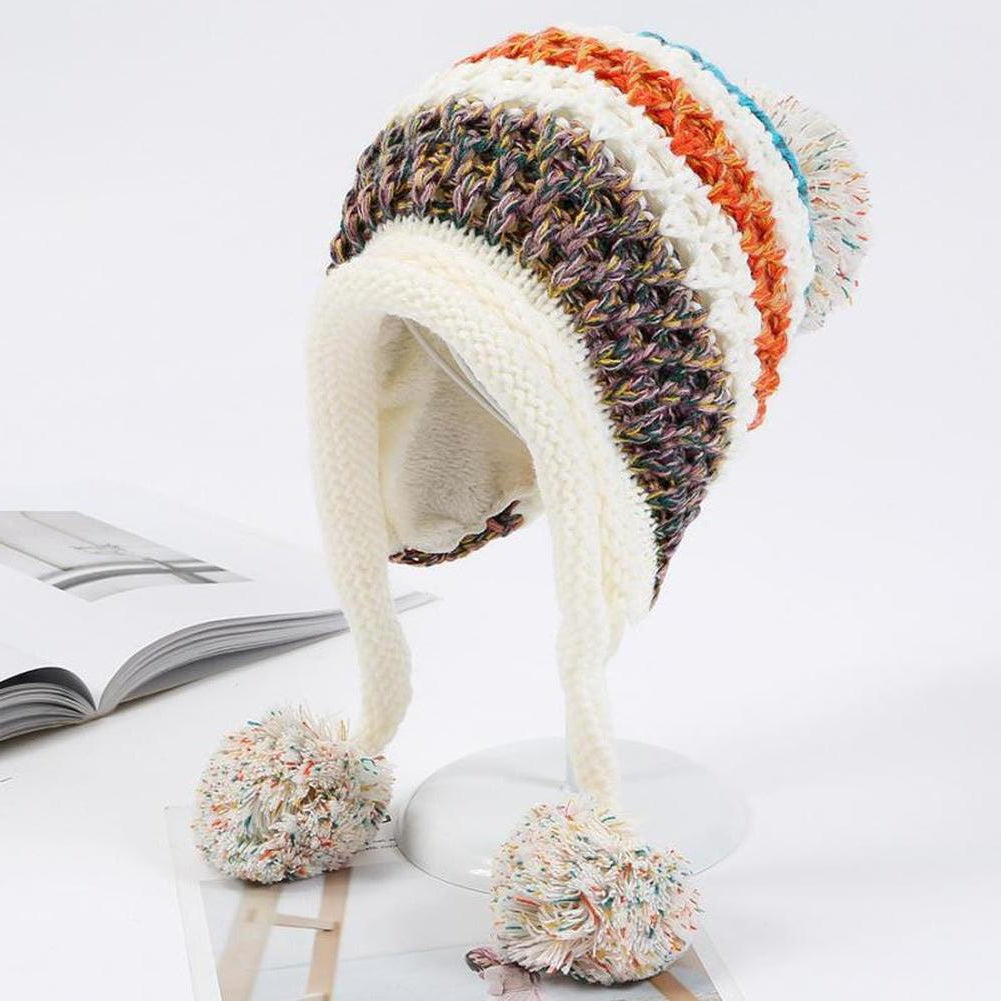 Saint Morris Patchwork Pom Pom Beanie