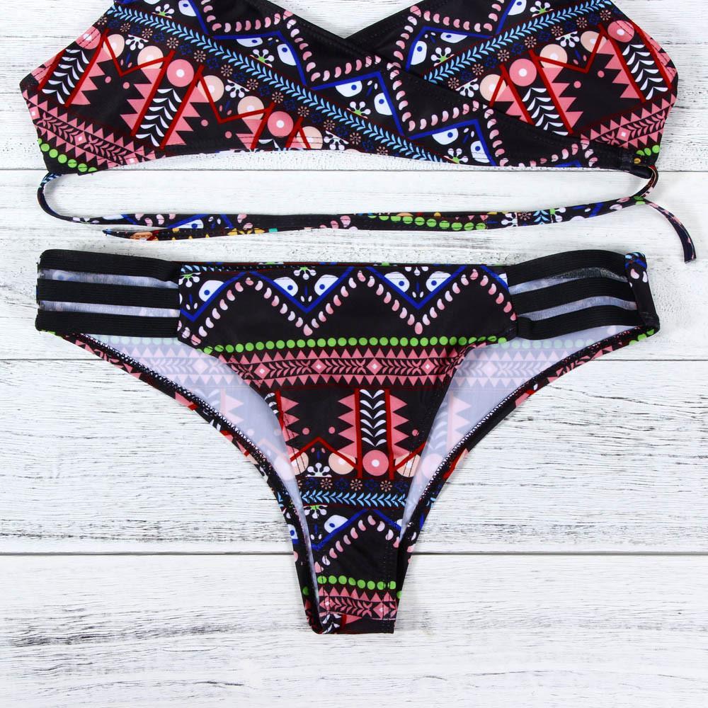 Red Fashion Women Bohemia Push-Up Padded Bra Beach Bikini