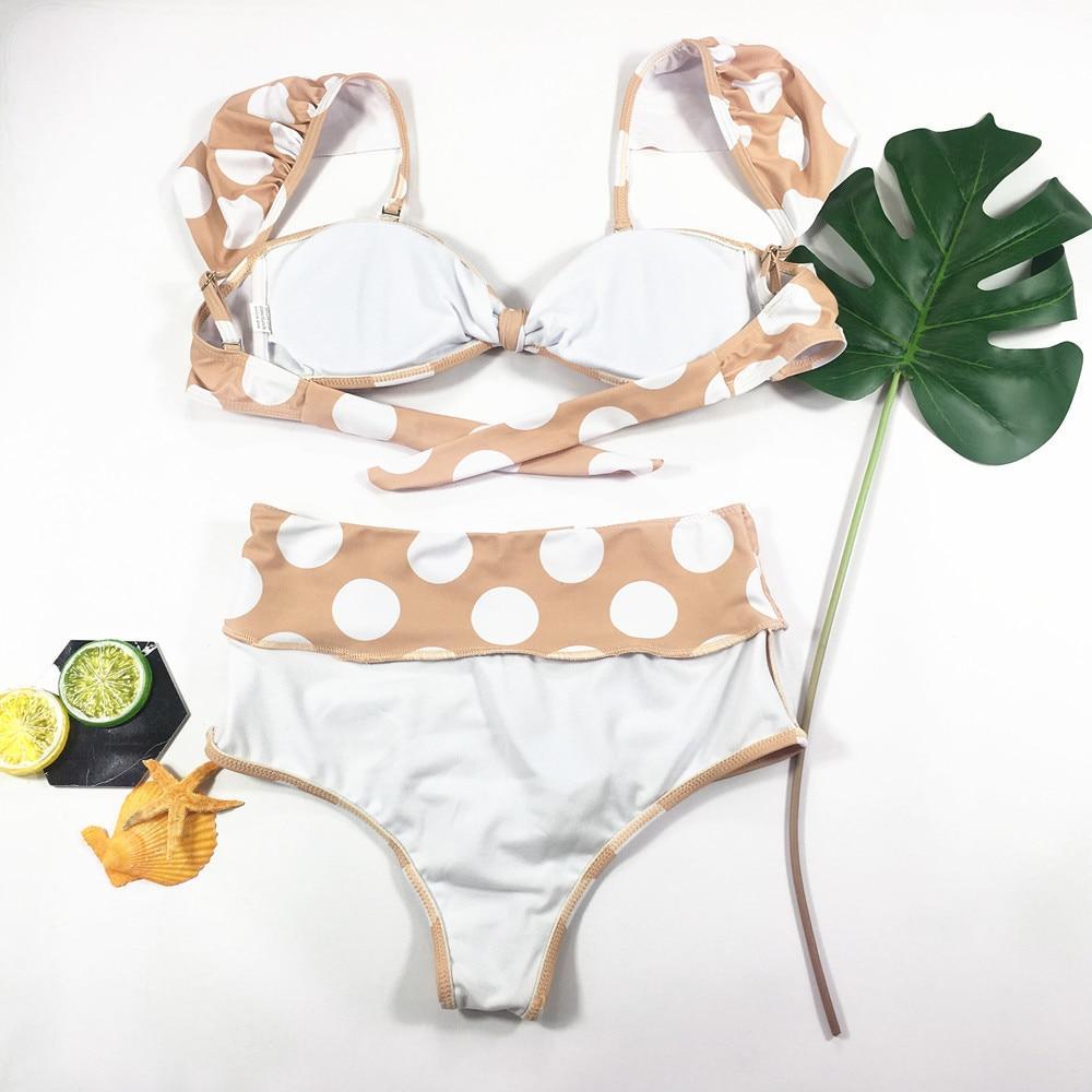 Vintage Push Up Swimsuit Sexy Ruffle Polka Dot Bathing Suit