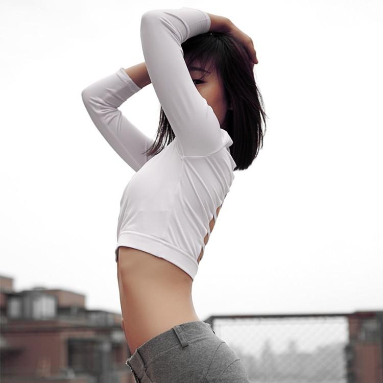 Mermaid Curve Women Gym Compression Tights Sport T Shirt Fitness Women Back Hollow Out Yoga Tops Outdoor Running T-Shirts
