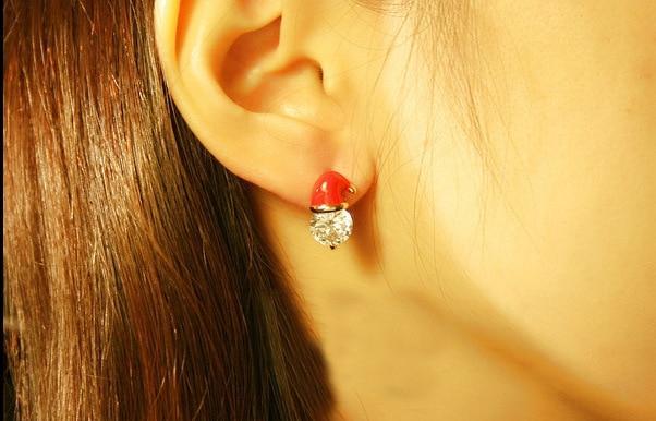 Christmas Earrings Inlaid With Zircon Christmas Party Santa Claus Studs
