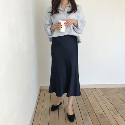 Satin Midi Skirt