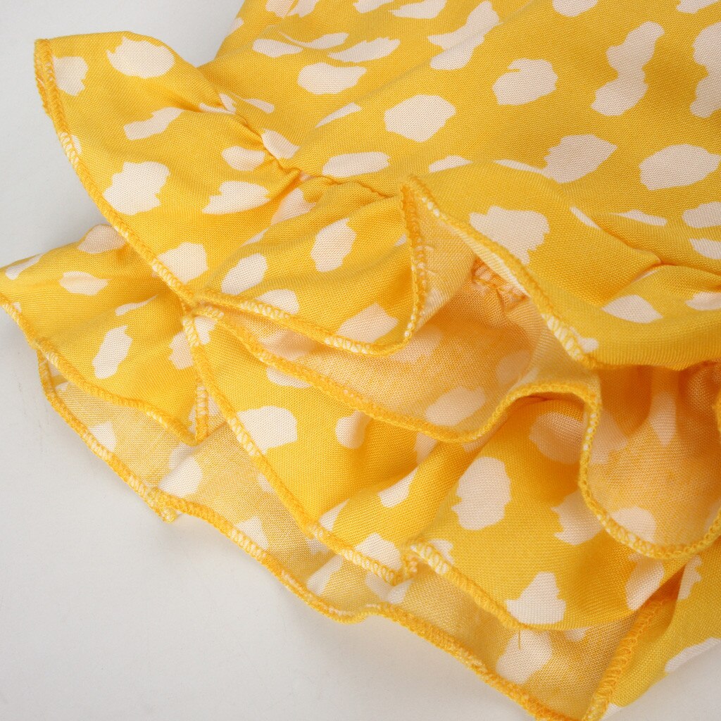 Women Loose O-Neck Short Sleeve Dots Print Mini Dresses