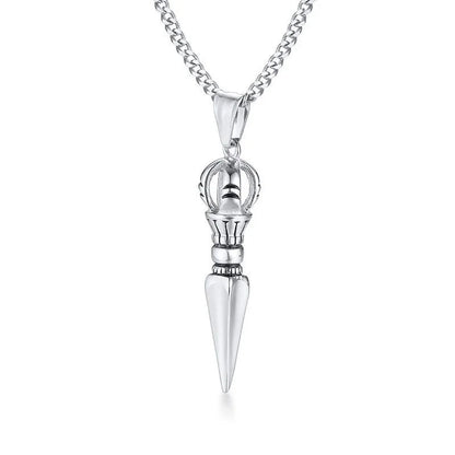 Stainless Steel Tibetan Buddhist Protection Pendant Necklace