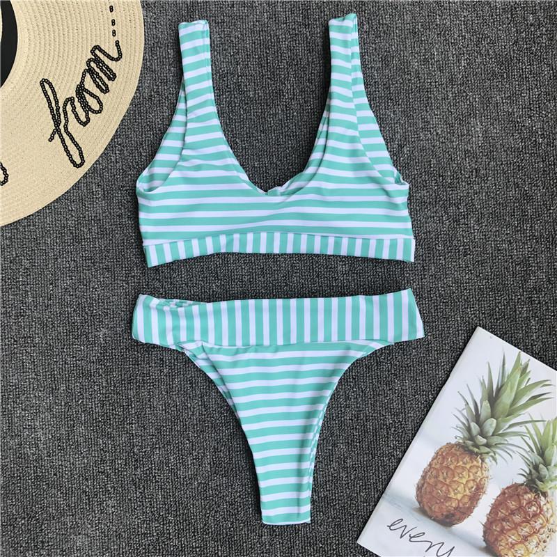 Womens Bikini Set High Waist Knotted Swimwear