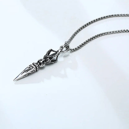 Stainless Steel Tibetan Buddhist Protection Pendant Necklace