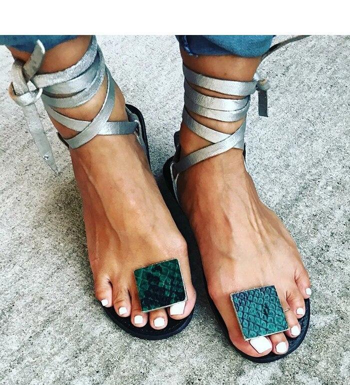 Nude Straps Rome Sandals Women Flat Sandals  Women'S Shoes