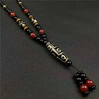 Healing Jewelry Natural Tibetan Dzi Agates Pendant Necklace Nine Eyes Guanyin Ruyi Dragon Agat Stone Necklace For Women Men