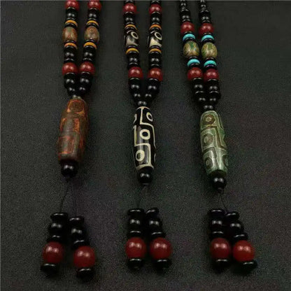 Healing Jewelry Natural Tibetan Dzi Agates Pendant Necklace Nine Eyes Guanyin Ruyi Dragon Agat Stone Necklace For Women Men