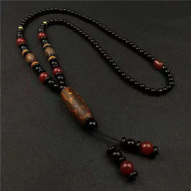 Healing Jewelry Natural Tibetan Dzi Agates Pendant Necklace Nine Eyes Guanyin Ruyi Dragon Agat Stone Necklace For Women Men