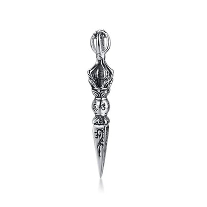 Stainless Steel Tibetan Buddhist Protection Pendant Necklace