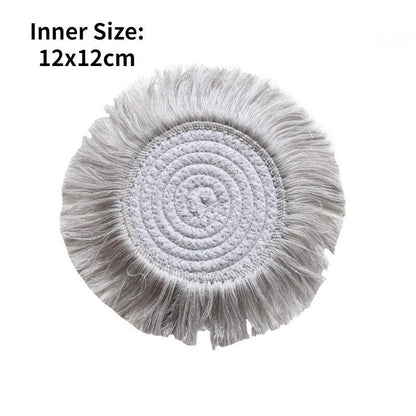 Home Creative Cotton Braid Coaster Handmade Macrame Cup Cushion Bohemia Style Non-Slip Cup Mat