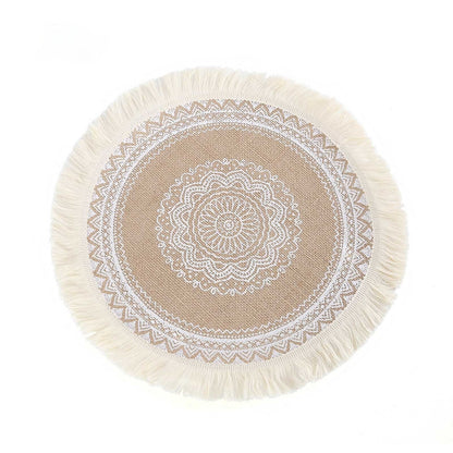 Home Creative Cotton Braid Coaster Handmade Macrame Cup Cushion Bohemia Style Non-Slip Cup Mat