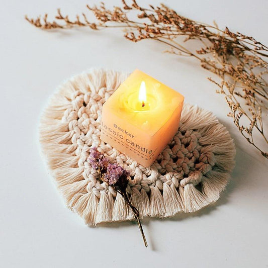 Home Creative Cotton Braid Coaster Handmade Macrame Cup Cushion Bohemia Style Non-Slip Cup Mat