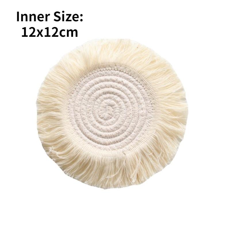 Home Creative Cotton Braid Coaster Handmade Macrame Cup Cushion Bohemia Style Non-Slip Cup Mat