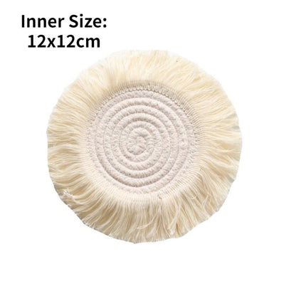 Home Creative Cotton Braid Coaster Handmade Macrame Cup Cushion Bohemia Style Non-Slip Cup Mat
