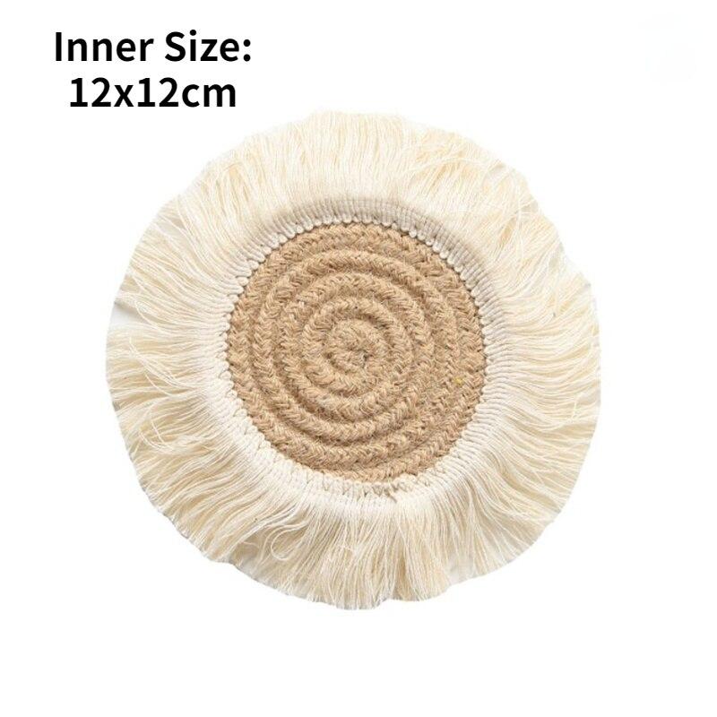 Home Creative Cotton Braid Coaster Handmade Macrame Cup Cushion Bohemia Style Non-Slip Cup Mat