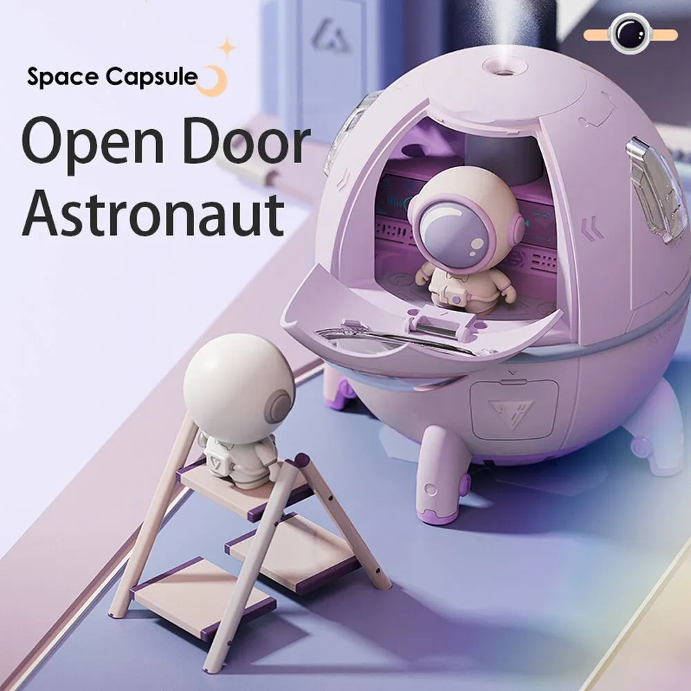 Home Portable Office Desktop Usb Astronaut Space Capsule Air Humidifier Diffuser 220Ml With Colorful Led Light Christmas Gift