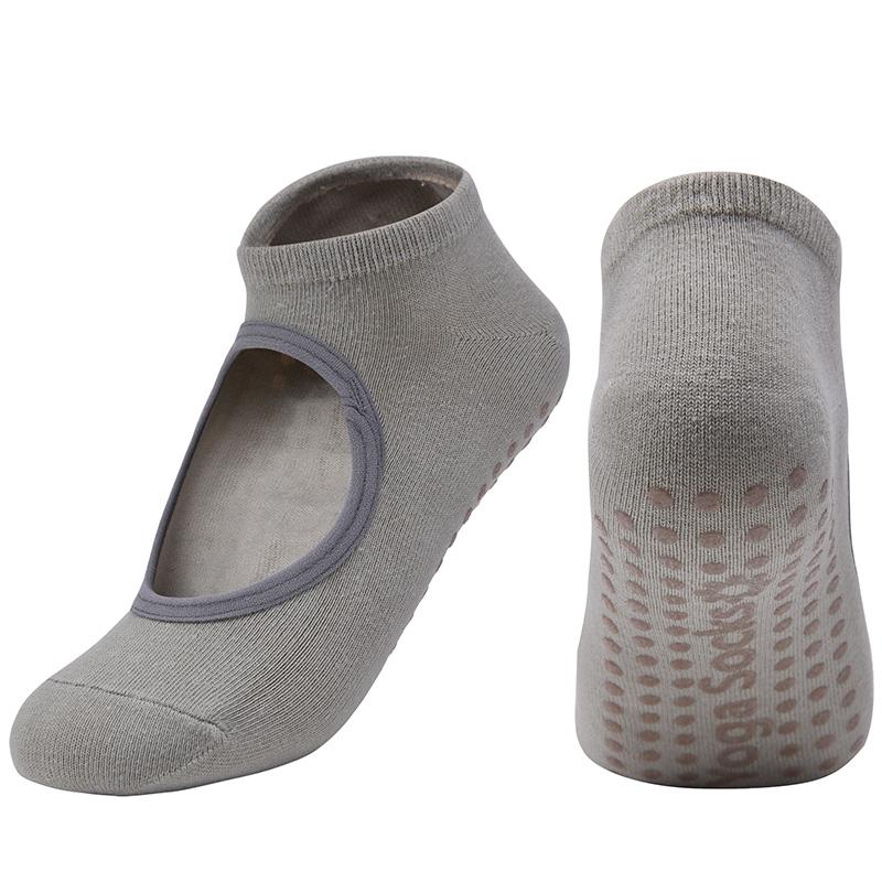 Hot Breathable Anti-Friction Women Yoga Socks Silicone Non Slip Pilates Barre Breathable Sports Dance Socks Slippers With Grips