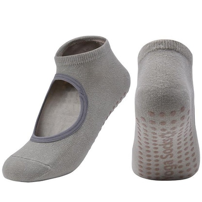 Hot Breathable Anti-Friction Women Yoga Socks Silicone Non Slip Pilates Barre Breathable Sports Dance Socks Slippers With Grips