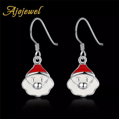 Christmas Jewelry Set Santa Claus Cute Earrings Necklace Kit