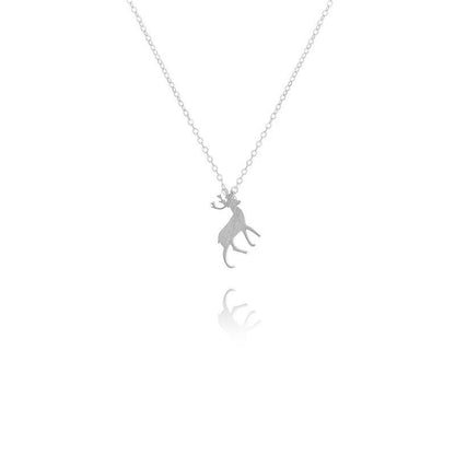 12Pc/Lot Free Ship N36-027 Lovely Animal Stainless Steel Jewelry Small Size David S Deer Charm Necklace