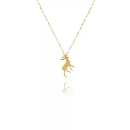 12Pc/Lot Free Ship N36-027 Lovely Animal Stainless Steel Jewelry Small Size David S Deer Charm Necklace