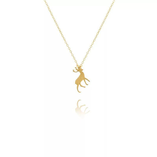 12Pc/Lot Free Ship N36-027 Lovely Animal Stainless Steel Jewelry Small Size David S Deer Charm Necklace