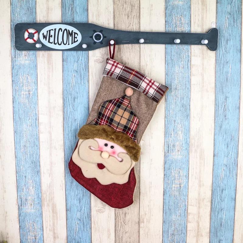 Cute Santa Claus Socks Bag Christmas Stocks Festival Pendant Hanging Decoration For Home Party