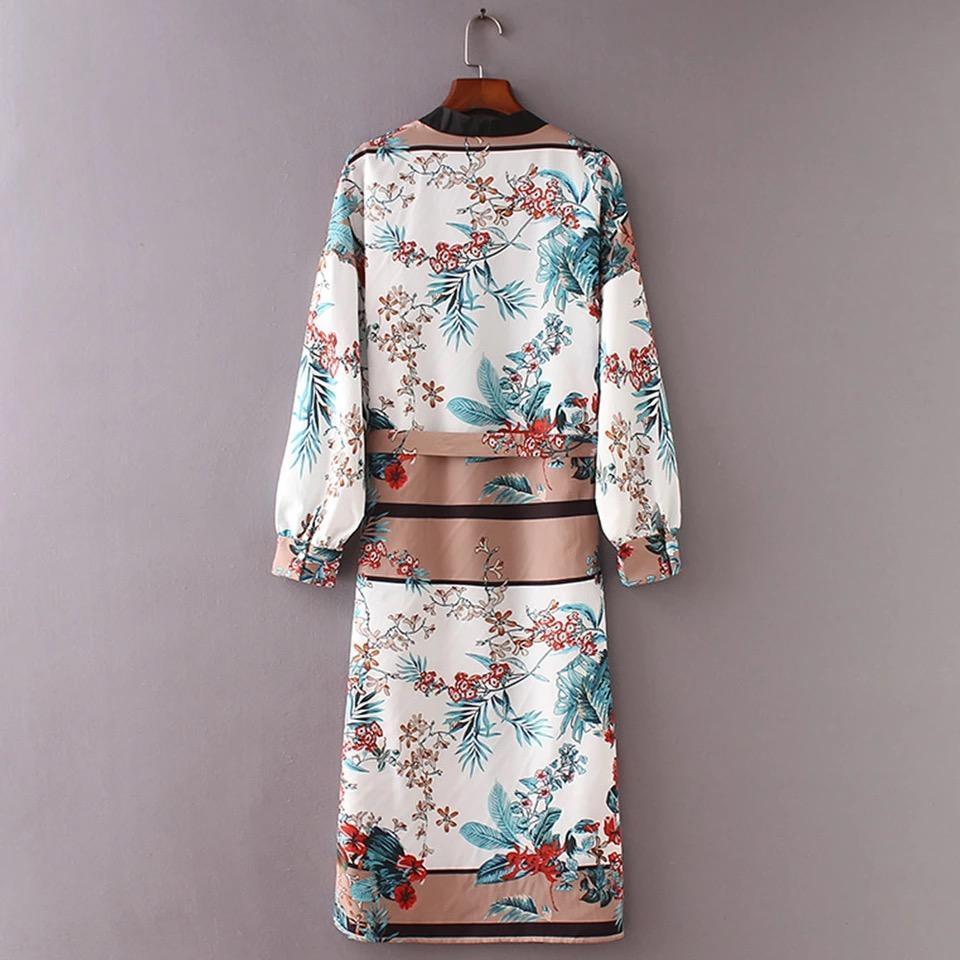 White Fashion Floral Printed Cover-Up Outwear
